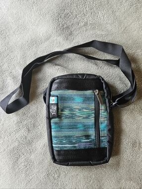 Ethnotek Small Crossbody Bag in Teal Stripe